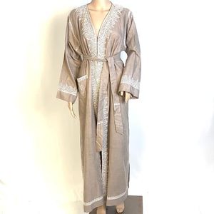 Linen Embroidered Duster Jacket